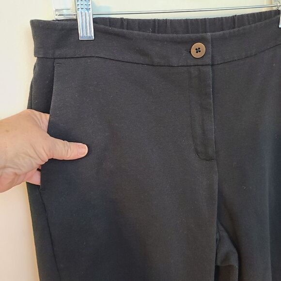 Eileen Fisher Organic Cotton Blend Black Women PM Stretch Capri front pockets - Picture 3 of 9